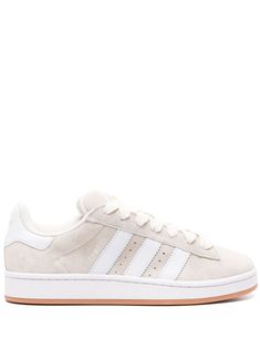 Find ADIDAS Campus 00s Suede Sneakers on Editorialist. wonder white/cloud white calf suede padded design logo-debossed tongue signature 3-Stripes logo branded heel counter front lace-up fastening round toe branded insole flat rubber sole Shoes To Wear For School, Winter Shoes Teen, Cute Shoes For Everyday, Everyday White Shoes, Cute Cheap Sneakers, Cream Adidas Campus, Cute Trending Shoes, Everyday Casual Shoes, Campus 00s Wonder White