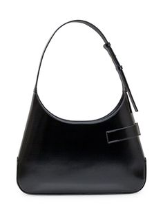 Outside:, 100% Leather Sleek Rectangular Calf Leather Shoulder Bag, Sleek Calf Leather Bag With Leather Lining, Chic Hobo Bag With Palladium Hardware For Formal Occasions, Chic Formal Hobo Bag With Palladium Hardware, Elegant Hobo Bag With Palladium Hardware For Shopping, Elegant Black Calf Leather Hobo Bag, Designer Leather Hobo Bag With Silver-tone Hardware, Leather Hobo Bag With Gold-tone Hardware For Formal Events, Modern Leather Baguette Bag With Silver-tone Hardware