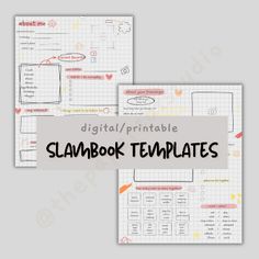 the digital and printable slambook templates