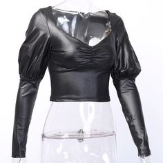 Material: Polyester Decoration: NONE Pattern Type: Solid Sleeve Length(cm): Full Sleeve Style: REGULAR Model Number: 90575P Fabric Type: Broadcloth Collar: Square Collar Clothing Length: Short Style: Sexy & Club color: Black, style: Fashion,Sexy,Elegant Season: Autumn,Winter Elastic: Hight Solid Ruched Tops For Night Out, Fitted Fall Tops For Club, Fitted Tops For Fall Club Outings, Fitted Tops For Club In Fall, Fitted Puff Sleeve Blouse For Night Out, Fitted Top Puff Sleeve Blouse For Night Out, Fall Night Out Tops With Puff Sleeves, Fitted Ruched Tops For Club, Fitted V-neck Club Blouse