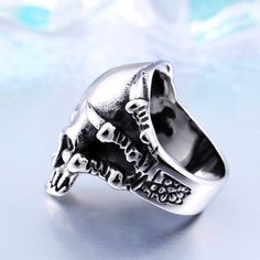 This ring features a claw graping a skull head Details: Metals Type: Stainless Steel Material: Metal Item Type: Rings Check Out More rings HERE Skeleton Rings, Skeleton Ring, Claw Ring, Head Ring, Jewelry Men, Black Skull, Skull Head, Gothic Punk, Black Skulls