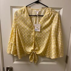 Reposhing This Item I Purchased From @Jade_s. Loved It, But Ready To Rotate For Something New. Questions? Leave A Comment Below! Cute Polka Dot Top For Spring, Cute Spring Polka Dot Tops, Cute Yellow Top For Brunch, Polka Dot Blouse For Summer Brunch, Cute Yellow Fitted Blouse, Cute Yellow Spring Blouse, Mustard Blouse For Spring Brunch, Mustard Tops For Spring Brunch, Mustard Tops For Brunch In Spring