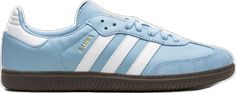 Team Argentina, Sneakers Blue, Adidas Samba, Logo Print, Gum, Rubber Sole, Blue White, Stockings, Light Blue