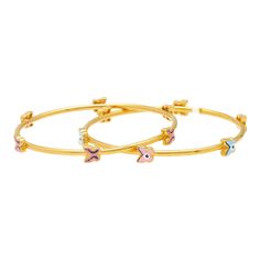 Pair this simple 22k gold bangle for kids with nearly any children's look. Features: • 22k yellow gold • Single bangleOur 22k gold bangles for are the perfect first gift of gold to usher your child into a life of luxury and opulence. Each piece of Virani 22k gold jewelry for children will stand the test of time with minimal signs of wear. The lucky child who is gifted with of our 22k gold jewelry designs will be able to pass down their gold jewelry to their own offspring in the future. Shop for Kids Bangles Gold Designs, Kids Gold Bangles Designs, Kids Jewellery Gold Indian, Kids Bangles Gold Indian, Baby Bangles Indian Gold, Kids Jewelry Gold, Kids Gold Jewellery, Gold Jewelry Designs, Indian Baby Shower Decorations