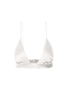 This is a pre-sale piece from our resort'22 collection.    pre-order now for delivery in 10 - 15 days.    stretch triangle silk bra with smooth band and silk lined cups. perfect under a white tee or an oversized shirt as a luxe everyday bra or worn by itself as a top under a blazer. back hook closure and adjustable straps. 100% silk.    sustainably made in new york.    not sure what size you are? talk to our live shopping experts. White Triangle Top Bra Friendly, White Triangle Top With Bra Friendly Design, White Triangle Top With Bra-friendly Design, Natural Repellent, Silk Bra, Speed Up Metabolism, Hair Breakage, Everyday Bra, Triangle Bra