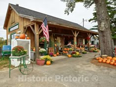 Photo- Farm Market All Decked Out for Fall in Moultonborough, New Hampshire 2 Fine Art Photo Reproduction Farm Sanctuary Ideas, Road Side Stand, Roadside Farm Stand, Farm Market Ideas, Garden Center Ideas, Farm Storage, Roadside Stand, Farmers Market Display, Country Market