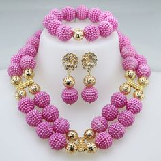 Elegant Pink Crystal Jewelry Sets, Round Bridal Necklace For Wedding, Pink Hand Set Jewelry For Formal Occasions, Fine Jewelry Silver Round Beads Jewelry, Fine Jewelry Silver Round Beads, Pink Hand Set Formal Jewelry, Elegant Pink Hand Set Jewelry Sets, Rose Gold Beaded Jewelry For Party, Pink Crystal Jewelry Sets For Wedding