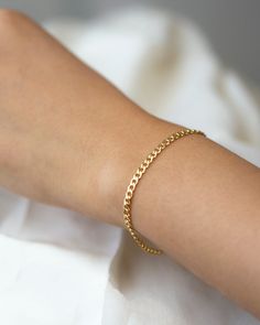 Curb Chain Bracelet | Etsy Trendy Curb Chain Bracelet As Gift, Trendy Curb Chain Bracelet Gift, Trendy Curb Chain Bracelet For Gift, Dainty Curb Chain Jewelry For Layering, Minimalist Stackable Bracelets For Friendship, Adjustable Curb Chain Bracelets, Minimalist Charm Bracelet With Adjustable Chain Gift, Dainty Gold Curb Chain Bracelet, Dainty Tarnish-resistant Bracelets For Layering