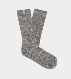 Just slouchy enough, these ultra-soft knit socks are a favorite. Wear around the house, or peeking out from an ankle boot. | 99% Polyester, 1% Spandex | UGG Women's Rib Knit Slouchy Crew Sock Polyester Socks in Grey Comfortable Knitted Gray Socks, Warm Knit Comfortable Socks, Comfortable Warm Knit Socks, Comfortable Knit Winter Socks, Comfortable Knit Socks For Winter, Snug Casual Socks For Fall, Casual Snug Socks For Fall, Casual Gray Knitted Socks, Comfortable Soft Knit Socks For Fall