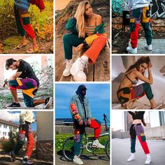 Retro Winter Streetwear Bottoms, Retro Streetwear Pants For Fall, 90s Style Fall Streetwear Pants, 90s Style Pants For Streetwear In Fall, 90s Style Pants For Fall Streetwear, Trendy Patchwork Pants For Streetwear, Trendy Baggy Patchwork Pants, Trendy Patchwork Pants, Green Winter Streetwear Cargo Pants