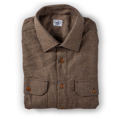 Bayman's Flannel Shirt  Atlantic Rancher Company Tobacco Herringbone S Uncle Jack, Uniform Shirts, Collar Stays, Vest Shirt, Sleeve Cuff, Box Pleats, Shirt And Pants, Work Shirts, Yarn Dyeing