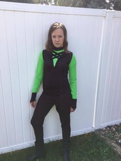 The Women's Cosplaysuit isn't just for costumes! Snag this incredibly versatile pattern to create pajamas, costumes, and more! The bodysuit features a slightly dropped crotch and a semi-fitted body with sleeve and leg cuffs and a center front zipper. You can finish the neck with a simple band for the perfect pajamas, or add a hood for extra coziness and so many more possibilities! The pattern includes options for adding ears to your hood to create several different animal looks! Be a cow, bunny, Black Long Sleeve Bodysuit For Cosplay, Long Sleeve Onesie For Cosplay In Winter, Long Sleeve Onesie For Winter Cosplay, Winter Long Sleeve Onesie For Cosplay, Stretch Long Sleeve Unitard For Costume Party, Fitted Green Cosplay Costume For Costume Party, Fitted Unitard For Cosplay And Halloween, Fitted Green Cosplay Costume For Halloween, Fitted Green Costume For Cosplay Events