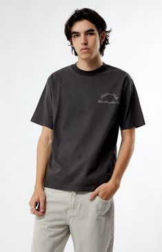 Infuse your wardrobe with a touch of vintage charm through the PacSun Hidden Hills Stitched T-Shirt. Boasting a classic crew neckline, short sleeves, and a regular fit, this tee exudes timeless appeal with its vintage wash. The chain stitch embroidery on the left chest and back adds artisanal flair, making it a standout choice for those seeking classic aesthetics with a contemporary edge.


	Crew neckline
	Short sleeves
	Standard fit
	Left chest & back chain stitch embroidery
	Vintage wash
	Machine washable
	Model is wearing size medium
	Model Measurements: 6'3” Height, 32” Waist, 34” Inseam Back Chain, Pacsun Mens, Hidden Hills, Chain Stitch Embroidery, Embroidery Vintage, Stitch Embroidery, Chain Stitch, Personal Marketing, Exclusive Collection