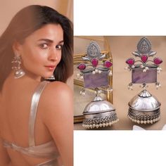 These beautiful and high quality jhumkas as styled by Bollywood star Alia Bhatt will add the perfect amount of grace and charm to any outfit. These are classy, light weight and made to last! They will for sure become a staple in your jewellery collection. This feature a natural stone in the centre, making it unique with each pair. In case of any queries, please feel free to contact us, happy shopping! Diwali Celebration Danglers, Danglers For Diwali Celebration, Bridal Earrings For Diwali, Celebration Chandbalis With Latkans, Bollywood Bridal Chandbali Earrings, Temple Jewelry Style Jhumkas For Celebration, Fusion Style Jhumkas For Wedding And Navratri, Temple Jewelry Jhumkas For Celebrations, Fusion Style Wedding Jhumkas For Navratri