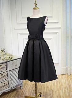 Any things please feel free to contact us: sales@cutedressy.com ******* Product Detail******* Fabric:Satin Product Number: #2RCM Color: Black Hemline:Knee Length Neckline: Round Making time:2-3 weeks, Shipping time: 3-5 Days Custom size/color, Rush Order is available, and no extra cost. ******* Custom Measurements***** Below The Knee Dresses Classy, Knee Dresses Length Classy, Black Cocktail Dress Classy, Satin Noir, Dresses 2020, Chromatic Aberration, Dress Picture, Dress Prom, Dress Size Chart