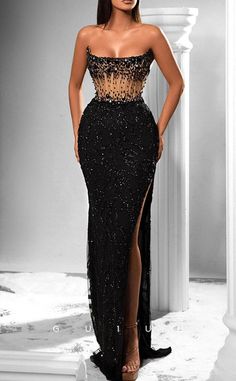 Black Matric Farewell Dresses, Bday Dresses, Matric Dress, Split Prom Dresses, Classy Prom, Matric Dance, Gala Dress, Sky Nails, Gorgeous Prom Dresses