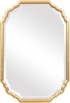 a gold framed mirror on a white background