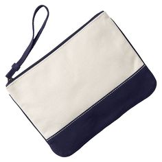 "This Lands' End cotton pouch tucks perfectly inside your tote and helps keep your essentials organized with its interior organizational pockets This Lands' End cotton pouch tucks perfectly inside your tote and helps keep your essentials organized with its interior organizational pockets Pocket with button snap closure on front Backside of pouch has no pockets Zipper pull can also be used as a wristlet strap 10""L x 7.5""H 7"" wrist strap Zipper closure Exterior: 1 snap pocket Interior: 4 card s Blue Cotton Canvas Bag With Zipper, Blue Cotton Bag With Zipper Closure, Everyday Canvas Cosmetic Bag With Zipper, Cotton Travel Bag With Snap Closure, Cotton Canvas Bag With Snap Closure For Daily Use, Rectangular Cotton Bag With Snap Closure, Daily Use Cotton Canvas Bag With Snap Closure, Travel Cotton Zipper Pouch, Cotton Travel Pouch