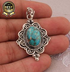 Sleek sellouts! 🤓. Order Beautiful Composite Turquoise Top Quality Gemstone Pendant 925-Sterling Silver Pendant,Antique Silver Pendant Wedding PendantCyber2021 at $59.13 #AnniversaryGift #GiftForHer #WeddingPendant #FreeShippingItem #LowPricePendant #925SilverPendant #GemstonePendant #ShreeJaipurSilver #Pendant #BohoPendant Turquoise Hallmarked Jewelry Gift, Turquoise Hallmarked Jewelry For Gift, Bohemian Sterling Silver Jewelry For Mother's Day, Pink Opal Earrings, Turquoise Top, Gemstone Ring Silver, Antique Silver Rings, Wedding Pendant, Blue Pendant