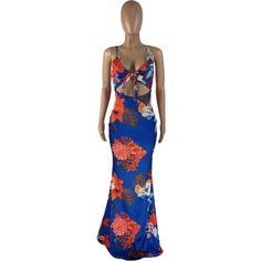 Boho Beach Floral Print Cut Out Floor Length Dresses Beach Floral, Straight Dress, Color Pick, Floor Length Dresses, Cutout Dress, Boho Beach, Print And Cut, Dresses Maxi, Deep Blue