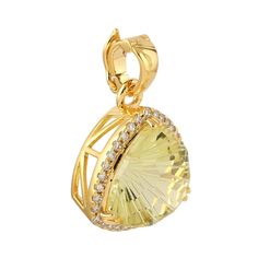 Modern style Gemstone jewelry. These Pendant are made of gold and diamond gemstone material and are capable of reflecting some light to produce a natural glow. A unique feature found only in premium jewelry. (Chain Is not included with the Pendant as shown in the image) These Pendant are handmade in 18k Yellow Gold : 2. 578 grams, and Diamond : 0. 25 cts , Lemon Quartz : 5. 38 cts (ANT-7816)  This jewelry is made by hand featuring detailed workmanship. Be careful to avoid dropping or banging as Luxury Jewelry With Diamond White Gemstone, Luxury Diamond White Gemstone Jewelry, Yellow Gold Crystal Jewelry With Diamond Accents, Gold Jewelry With Round Cut Gemstone Accents, Elegant Jewelry With Gemstone Accents And Round Cut, Yellow Sapphire Gold Jewelry, Yellow Gold Jewelry With Polished Yellow Sapphire, Elegant Brilliant Cut Gemstones As A Gift, Elegant Oval Gold Gemstones