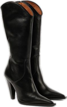 Chic Knee-length Leather Heeled Boots, Chic Knee-length Leather Knee-high Boots, Chic Leather Knee-high Boots, Elegant Knee-length Leather Heeled Boots, Business Knee-high Heeled Boots In Calf Leather, Knee-high Heeled Boots With Leather Lining For Business, Office Heeled Boots With Leather Lining, Leather-lined Knee-high Heeled Boots For Business, Office Heeled Boots With Calf Leather And Leather Lining