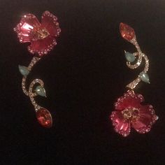 In A Multi Color And Sparkling Combination These Betsey Johnson Flower Mismatch Drop Earrings Con Be Use With Everything. From Jeans To A Nice Black Dress They Will Be Just Adorable . I Love This Earrings . Pink Flower Earrings For Evening, Elegant Floral Print Earrings For Spring, Pink Flower-shaped Evening Jewelry, Rose Red Flower Earrings, Elegant Floral Print Flower Earrings For Spring, Elegant Spring Flower Earrings With Floral Print, Pink Elegant Flower Earrings For Evening, Elegant Red Flower Earrings For Spring, Elegant Pink Flower Earrings For Evening