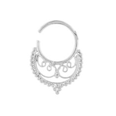 Elara Septum Ring Traditional Septum Ring, Fantasy Septum Ring, Goth Septum Jewelry, Indian Septum Ring, Septum Piercing Jewelry Bm25.com, Septum Ring, Piercings, Silver Necklace, Sterling Silver