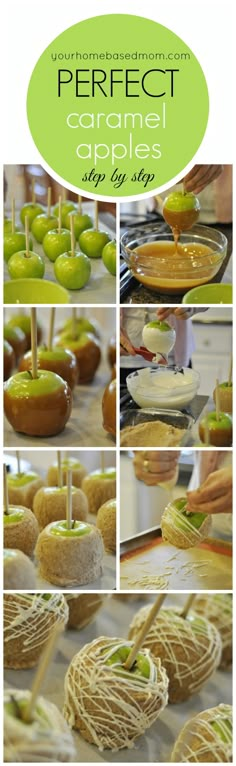 some apples that are being made in different ways