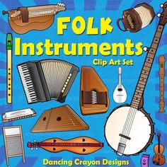 the folk instruments clip art set