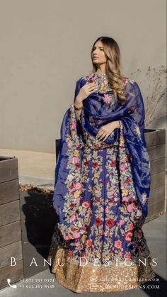 Product Specification Color: Navy Fabric: Organza Occasion: Reception, Engagement, Wedding, Bridal Style: Indo-western lehenga choli Care: Dry Clean Work: Floral threadwork & Sequins ( Variation in color, fabric & detail is possible. Model images are only representative.) ** Please contact us at 19257910374 for customization options. This can be customized in your size and the delivery time for this piece is 4 - 6 weeks. Floral Lengha, Blue Bridal Lehenga, Western Lehenga, Indo Western Lehenga, Bridal Lengha, Modern Indian Wedding, Choli Blouse, Lengha Choli, Indian Wedding Wear