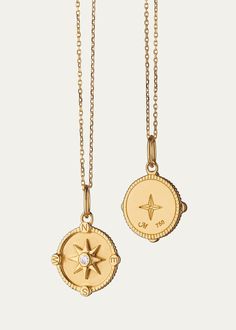 Monica Rich Kosann Mini Travel Compass Charm Necklace with Diamond Bezel at Center - Bergdorf Goodman Monica Rich Kosann, Necklace With Diamond, Travel Size Perfume, Ring Watch, Makeup Shop, Cleanser And Toner, Bezel Diamond, Bergdorf Goodman, Shoe Sale