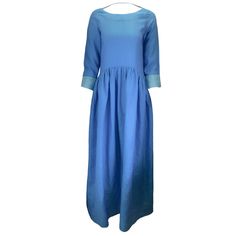 Description: Kalita Blue Open Back Linen Maxi Dress From The 2019 Collection. Condition: Never Worn, With Tag Fabric Content: Shell - 100% Linen Care: Dry Clean Only Country Of Origin: Imported Color: Blue Closure / Opening: N/A Size: X-Small / Xs (See Measurements) Measurements: Bust: 19.5" Waist: 19" Sleeve: 20" Shoulders: 14.5" Length: 60.5" Hip: 27.5" Material: Linen Category: Clothing Subcategory: Dresses Sub Sub Category: Maxi Item Number: 100597-1 Gs-424-Di ** Photos Are Of The Actual Ite Blue Silk Long Sleeve Maxi Dress, Elegant Blue A-line Maxi Dress, Blue Silk Midi Dress For Spring, Blue A-line Maxi Dress For Evening, Blue A-line Evening Maxi Dress, Blue Silk Midi Dress For Daywear, Chic Blue Silk Maxi Dress, Blue A-line Midi Dress For Daywear, Blue Maxi Dress For Daywear