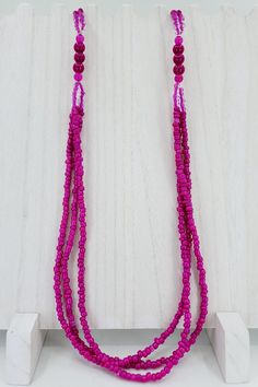 Bright pink beads in varying sizes and shades really make this handmade necklace pop! The necklace has 2 strands on the top half of the necklace, and 3 on the bottom half. This necklace is large enough to pull over your head without a clasp. JEWELER PHILOSOPHY -I enjoy making as many parts of my jewelry as I can, including findings, connectors, hooks, clasps, components, and jump rings from sterling silver. -I try to reuse as much as I can from unwanted pieces, including beads and fasteners. -People are not machines. No two items will look exactly the same, and items may come with handmade marks and imperfections (it's how we know humans made them). -I am not a gemologist or a geologist and I do my best to identify stones and gemstones whenever possible, but I do not know them all. PROTECT Pink Multi-strand Large Beads, Long Pink Beaded Necklace With Faceted Beads, Pink Multi-strand Beads For Jewelry Making, Pink Double Strand Beaded Necklace With Faceted Beads, Pink Double Strand Faceted Bead Necklace, Pink Beaded Necklaces For Festivals, Pink Double Strand Faceted Beaded Necklaces, Pink Faceted Beads For Festival, Pink Faceted Beads For Festivals