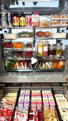 an open refrigerator filled with lots of food