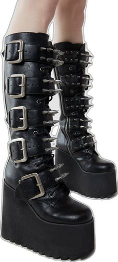 Occult Clothing, Black Platform Boots, Fashion Black, Leather Buckle, Goth Fashion, Black Dresses, Platform Boots, Dolls Kill, Online Boutique