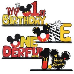 PRICES MAY VARY. ⭐【Package Includes】-- 4Pcs Cartoon Mouse themed First Birthday Party Centerpieces for Tables, includes 4 wooden bases and 4 Cartoon mouse theme sign boards. ⭐【Unique design】-- One-sided Printing. Unlike traditional plug-in designs, we use the latest recessed design to make the assembly of product more robust. Not easy to fall apart. ⭐【High Quality Materials】: The Cartoon Mouse themed First Birthday Party Centerpieces are made of high quality Materials, carefully carved, printed Party Favors 1st Birthday, One Year Old Birthday Party, Minnie Mouse Birthday Theme, One Year Old Birthday, Mickey First Birthday, Mickey Mouse Themed Birthday Party, Mickey Mouse Decorations, Mickey Mouse First Birthday, Mickey Mouse Clubhouse Birthday Party