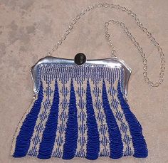 Beaded knitted purse.