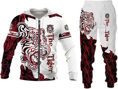 Each all-over printed hoodie and pair of joggers constructed with a high quality of fleece that is ultra-soft and incredibly comfortable. Features a specialty high definition heat-dye application that ensures long-lasting color vibrancy even after machine washing. Fabric is durable and resistant to wrinkles, shrinking, and mildew. Each all-over printed item is custom printed, cut, [...] Cotton Tracksuit With Graphic Print For Sports, Cotton Graphic Print Tracksuit For Sports, White Fleece Joggers For Streetwear, White Fleece Tracksuit For Streetwear, Winter Sports Tracksuit With Graphic Print, Winter Athleisure Tracksuit With Graphic Print, Graphic Print Athleisure Tracksuit, Winter Tracksuit With Graphic Print Sportswear, Winter Sportswear Tracksuit With Graphic Print