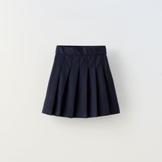 New With Tags Removed Fitted Navy Tennis Skirt For Spring, Navy Casual Tennis Skirt, Zara Fitted Pleated Skirt, Zara Pleated Fitted Skirt, Navy Casual Pleated Skirt Skort, Navy Fitted Tennis Skirt With Lined Skirt, Navy Fitted Tennis Skirt With Lining, Casual Navy Pleated Skort, Navy Casual Pleated Skort