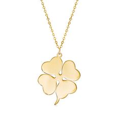 Ross-Simons - Italian 14kt Yellow Gold Four-Leaf Clover Pendant Necklace. 20". You're in luck! Skillfully crafted in Italy, this four-leaf clover pendant necklace glows in polished 14kt yellow gold. The pendant cannot be removed from the cable chain. Springring clasp, 14kt yellow gold four-leaf clover pendant necklace. Clover Leaf Necklace, Four Leaf Clover Necklace Gold, Gold Four Leaf Clover, Four Leaf Clover Necklace Silver, Four Leaf Clover Locket, Four Leaf Clover Necklace, Clover Pendant, Women's Bags By Style, Clover Necklace