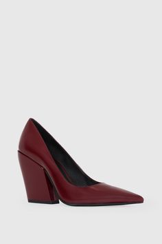 Full of modern elegance, the MEGAN pump in smooth calf leather. This slip-on style is set on an angled block heel for the perfect finishing touch to complete your look. Style #: MEGANPUMPB8 Leather 3. | Rebecca Minkoff Megan Pump In Garnet - Size 6 Heel Care, Leather Outerwear, Shoe Size Conversion, Modern Elegance, Rebecca Minkoff, Calf Leather, Block Heels, Garnet, Care Instructions