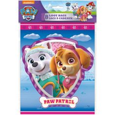 the paw patrol sticker is shown in front of a white background with an image of two