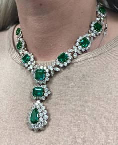 For Sale on 1stDibs - Bulgari Rome Elizabeth Taylor Style Colombian Certified Emerald Diamond NecklaceDetaches Into Two Bracelets and Detachable Pendant An 18k yellow gold necklace Dazzling Jeweled Emerald Necklace For Formal Events, Exquisite Jeweled Emerald Necklace For Anniversary, Green Diamond Necklace For Formal Occasions, Exquisite Emerald Diamond Necklace, Formal Green Hallmarked Diamond Necklace, Exquisite Green Diamond Necklace For Formal Occasions, Formal Emerald Necklaces With Single Cut Diamonds, Green Pendant Diamond Necklace For Formal Occasions, Formal Green Gemstone Diamond Necklace