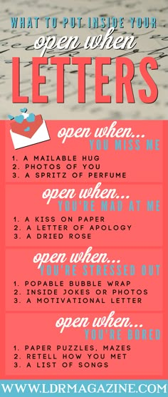 a poster with the words what to put inside your open letter