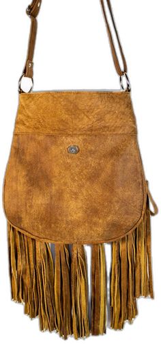 Bohemian Leather Bag With Concho, Bohemian Brown Bags With Concho, Western Brown Bag With Fringe, Brown Western Bag With Fringe, Western Leather Bag With Fringe, Western-themed Brown Leather Shoulder Bag, Brown Leather Bags For Rodeo, Leather Fringe Purse, Boho Elements