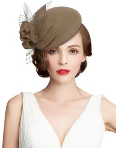 PRICES MAY VARY. 100% Wool Imported Clip closure 【FABRIC 】100% Wool. Women winter british & french style wool felt fascinator. Soft to the touch and easy to wear 【ONE SIZE】Diameter is about 18.5cm/7.3", which a small elastic drawstring and there are two little combs sewn on both of the inner sides to clip your hair and keep it in place for your like. The hat is lighand You don't need to worry about flattening your hairstyle 【FEATURES】1. Elegant wool felt fascinator hat, round pillbox base, deco Feather Veil, Felt Fascinator, Ladies Tea, British Wedding, Hat Flower, Cocktail Photography, Derby Fascinator, Girls Tea Party, Special Style