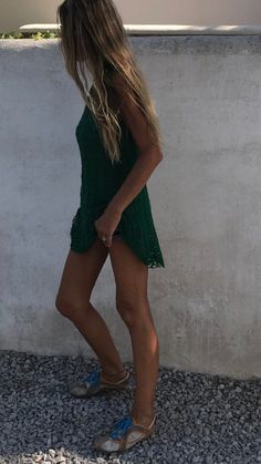 this cute beach cover up dress is knitted using a 100% Cotton, in a vibrant emerald green The knit is loose, with a very subtle flare around the bottom hemline, which gives the dress a little swing, and what woman doesn't enjoy a little swing,  the cotton mix makes this dress perfect when hanging out at the beach, as it' keeps you cool, along with the loose knit, which allows your body to breath in the midday sun.      The dress I'm wearing in these images fits a 33" chest. 5ft.6" tall.  Larger sizes are available upon request Made to order please allow 2 weeks from order to dispatch Other colors are available,  send me a convo with your choice, or request to see the color chart Boho Beach Wear, Knit Beach Dress, Beach Cover Up Dress, Dress Emerald Green, Emerald Green Dresses, Sheer Knit, Beach Coverup Dress, Beach Wear Dresses, Loose Knit