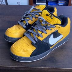 Super Rare Nike Dunks Team Edition Worn 4 Times No Box Original Spare Laces Never Used Slight Crease Yellow Sporty Skate Shoes With Contrast Sole, Custom Yellow Leather Sneakers, Casual Yellow Skate Shoes With Contrast Sole, Sporty Yellow Custom Sneakers With Contrast Sole, Sporty Custom Yellow Sneakers With Contrast Sole, Sporty Mustard Custom Sneakers For Streetwear, Yellow Urban Custom Sneakers For Streetwear, Yellow Skate Shoes For Streetwear, Urban Style Yellow Custom Sneakers For Streetwear