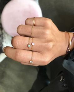 Yi Collection | Opal Dot Chain Ring | Olivela Yi Collection, 14k Gold Opal Ring, Gold Opal Ring, A Kind Of Magic, Arrow Ring, Opal Ring Gold, Gold Gift, Rings Cool, Opal Ring